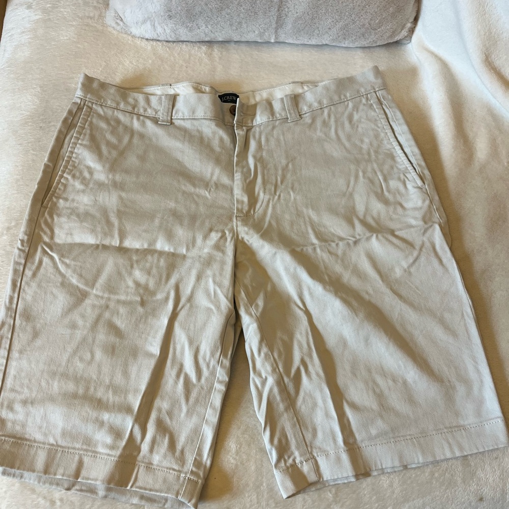 J. Crew Cream Flat Front Shorts